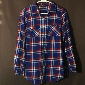 Blue plaid shirt